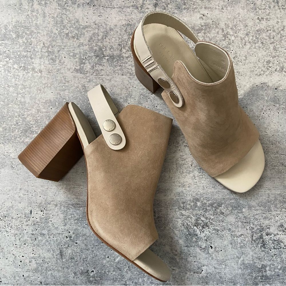 rag & bone Leigh Natural Canvas Heels 40
